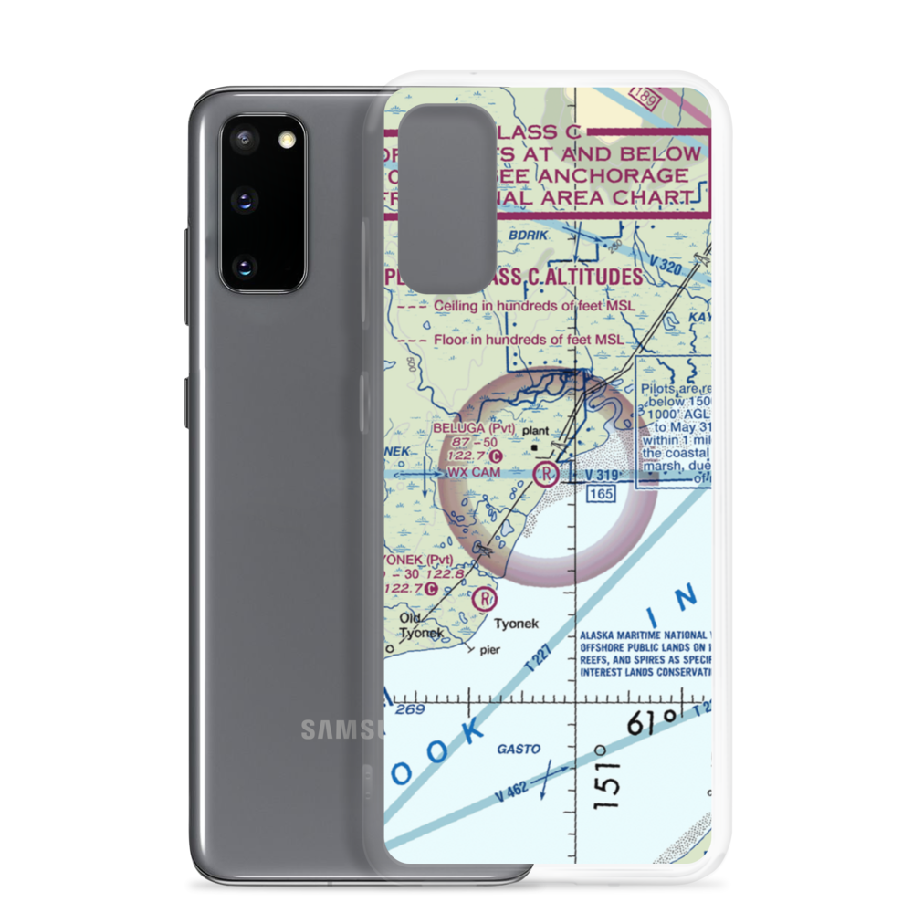 Beluga Airport (BLG) VFR Sectional Samsung Case Samsung Galaxy S20 model shown