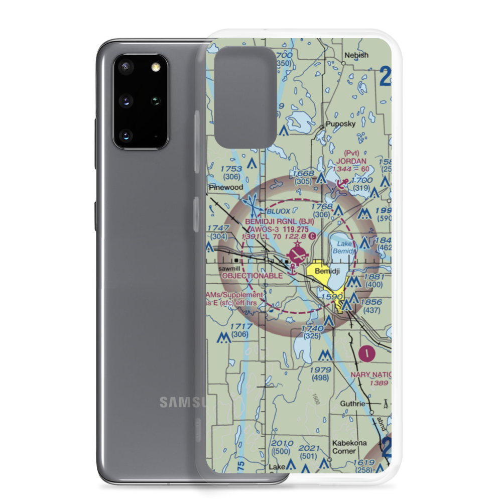 Bemidji Regional Airport (BJI) VFR Sectional Samsung Case Samsung Galaxy S20 Plus model shown