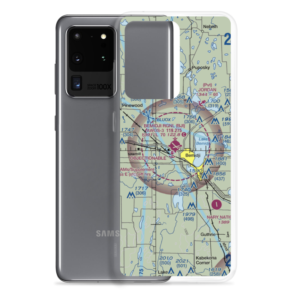 Bemidji Regional Airport (BJI) VFR Sectional Samsung Case Samsung Galaxy S20 Ultra model shown