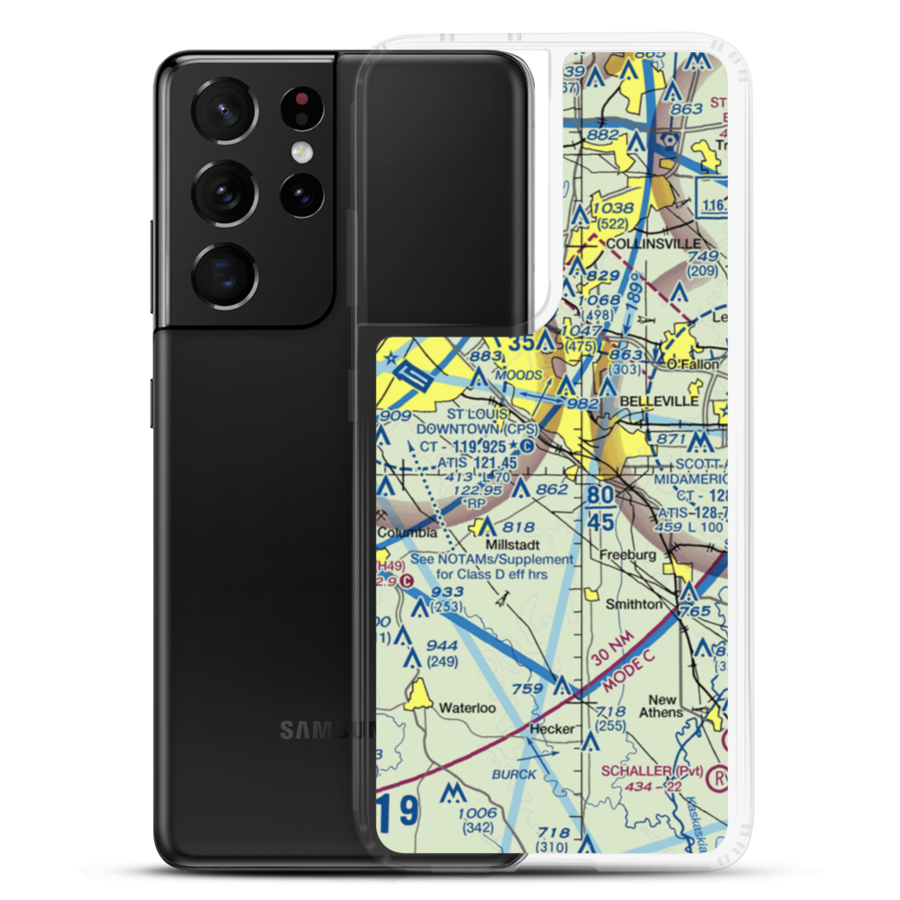 Ben Emge Airport (2IL7) VFR Sectional Samsung Case Samsung Galaxy S21 Ultra model shown