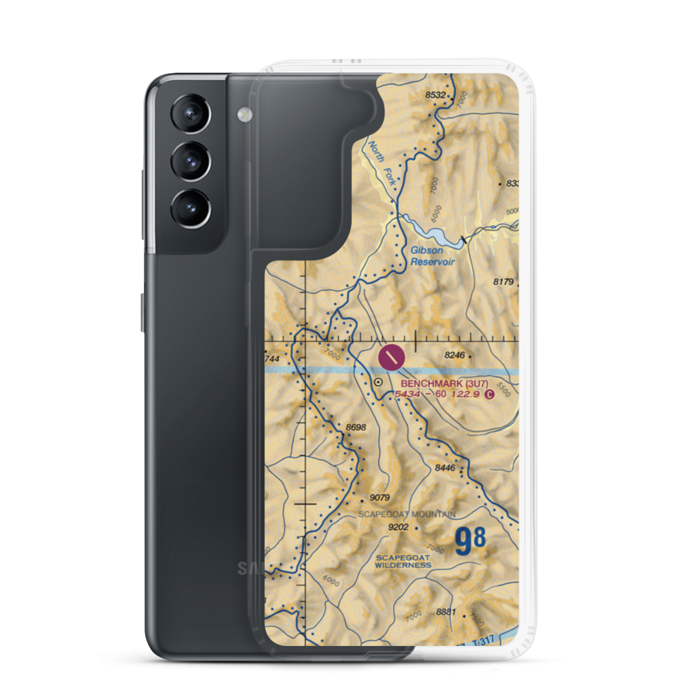 Benchmark Airport (3U7) VFR Sectional Samsung Case Samsung Galaxy S21 model shown