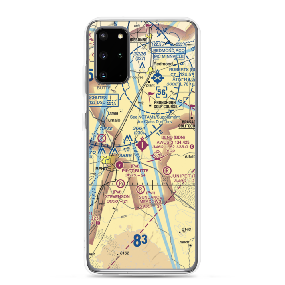 Bend Municipal Airport (BDN) VFR Sectional Samsung Case Samsung Galaxy S20 Plus model shown