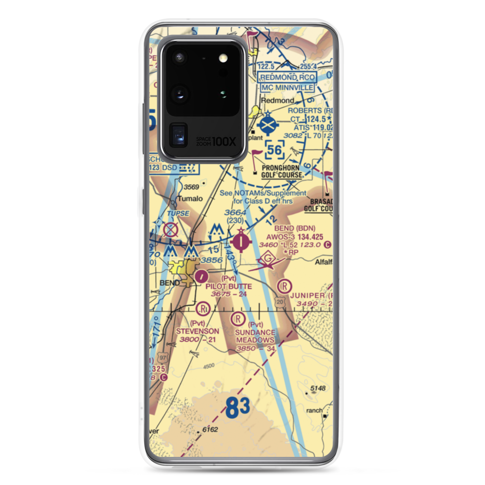 Bend Municipal Airport (BDN) VFR Sectional Samsung Case Samsung Galaxy S20 Ultra model shown