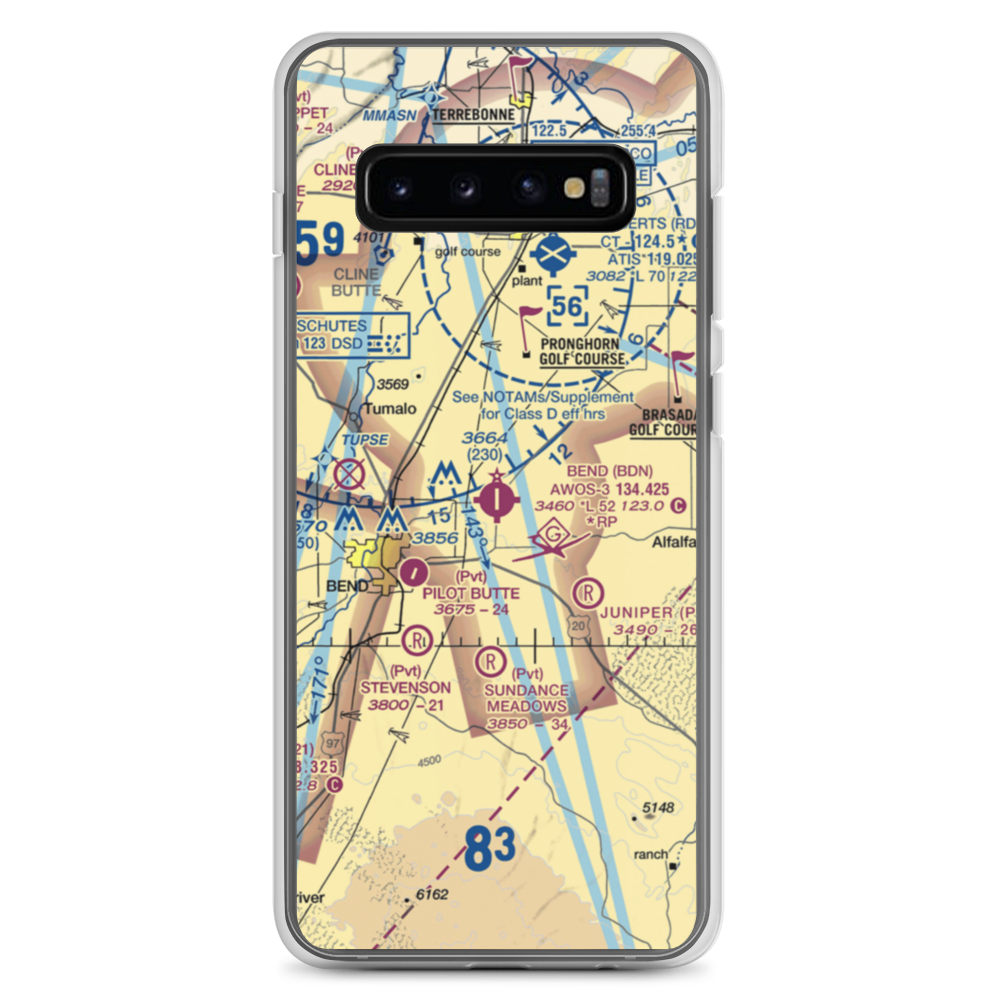 Bend Municipal Airport (BDN) VFR Sectional Samsung Case Samsung Galaxy S10+ model shown