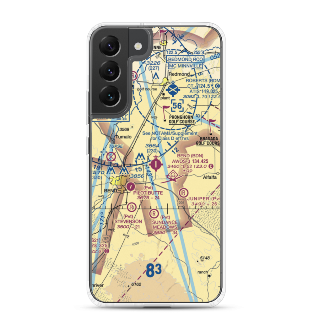 Bend Municipal Airport (BDN) VFR Sectional Samsung Case Samsung Galaxy S22 Plus model shown