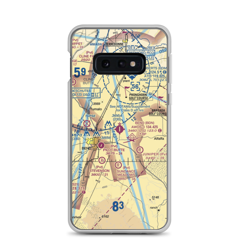 Bend Municipal Airport (BDN) VFR Sectional Samsung Case Samsung Galaxy S10e model shown