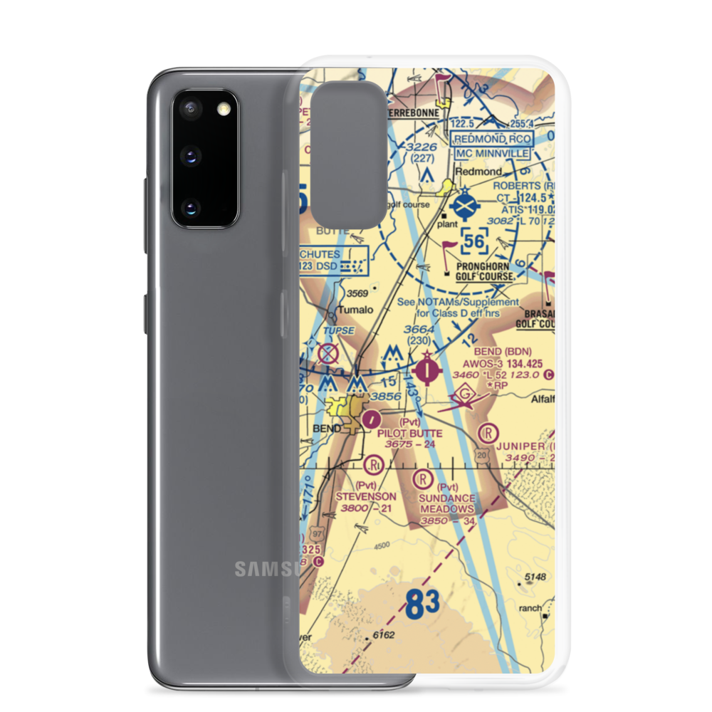Bend Municipal Airport (BDN) VFR Sectional Samsung Case Samsung Galaxy S20 model shown