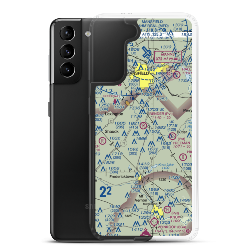 Bender Airport (9OA9) VFR Sectional Samsung Case Samsung Galaxy S21 Plus model shown