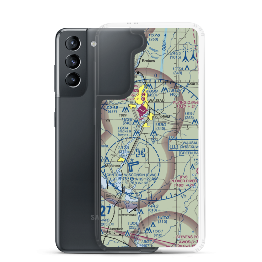 Bender's Airport (2WI0) VFR Sectional Samsung Case Samsung Galaxy S21 model shown