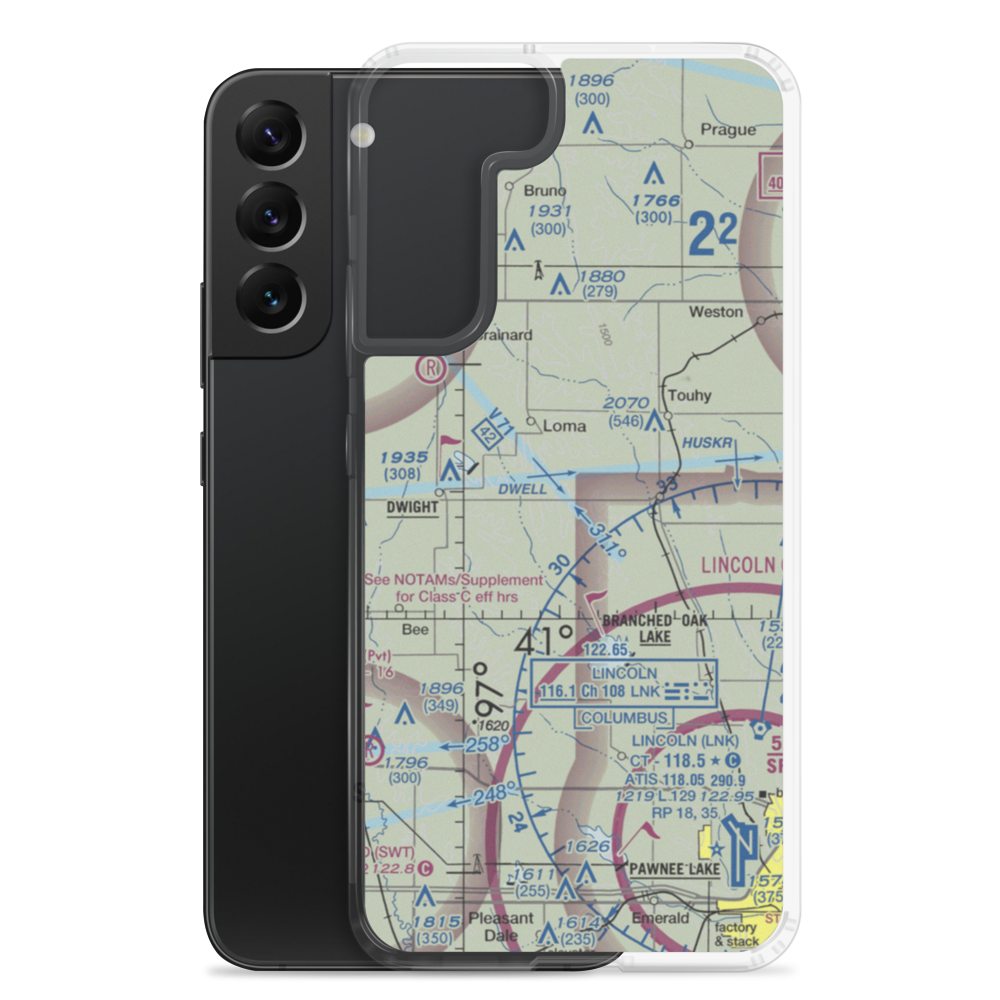 Benes Service Airport (02NE) VFR Sectional Samsung Case Samsung Galaxy S22 Plus model shown