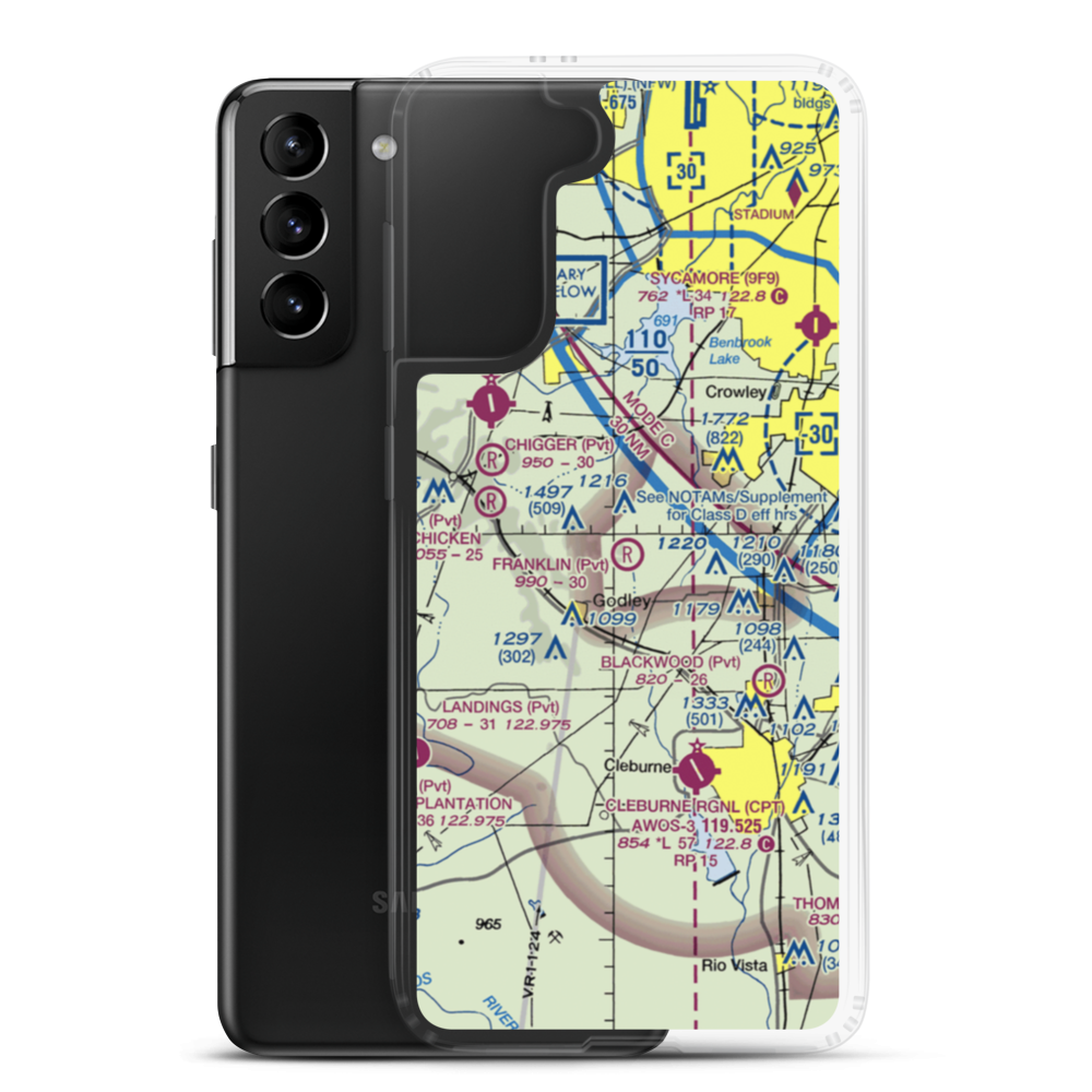 Benjamin Franklin Airport (59TX) VFR Sectional Samsung Case Samsung Galaxy S21 Plus model shown