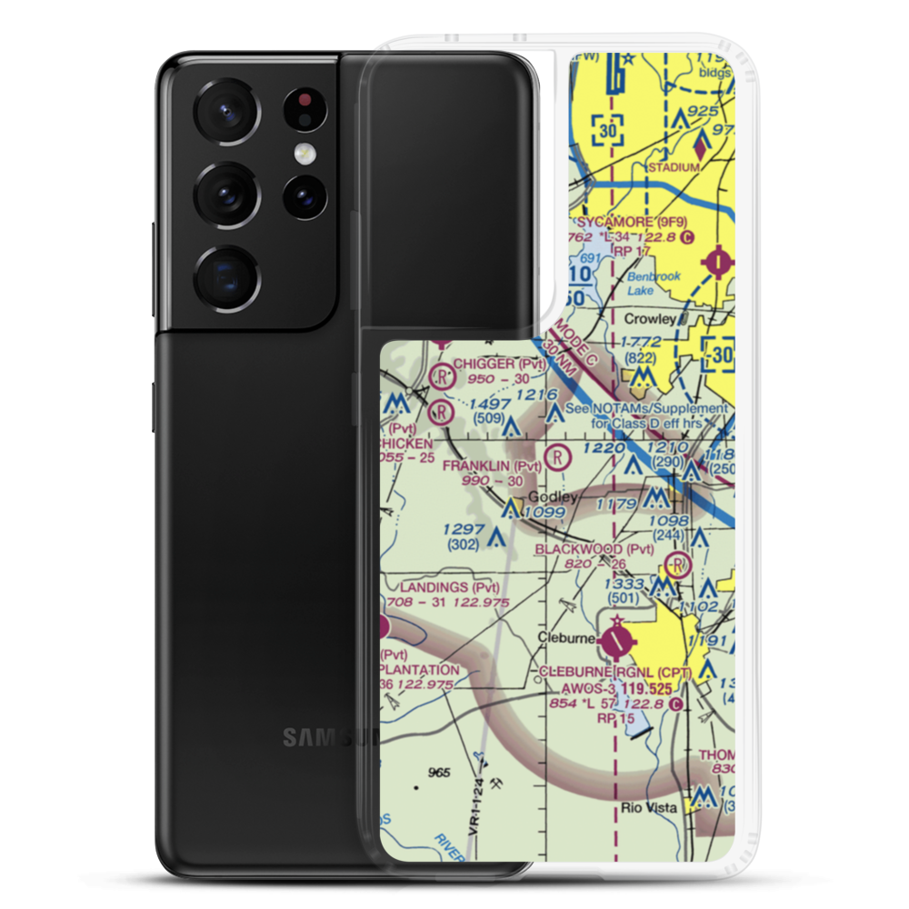 Benjamin Franklin Airport (59TX) VFR Sectional Samsung Case Samsung Galaxy S21 Ultra model shown