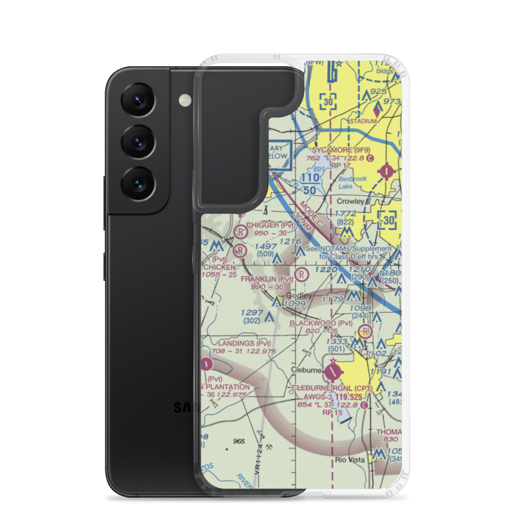 Benjamin Franklin Airport (59TX) VFR Sectional Samsung Case Samsung Galaxy S22 model shown