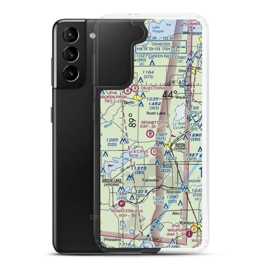 Bennet Field (WI67) VFR Sectional Samsung Case Samsung Galaxy S21 Plus model shown