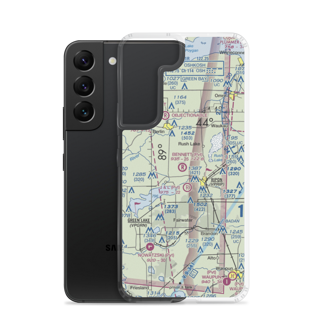 Bennet Field (WI67) VFR Sectional Samsung Case Samsung Galaxy S22 model shown
