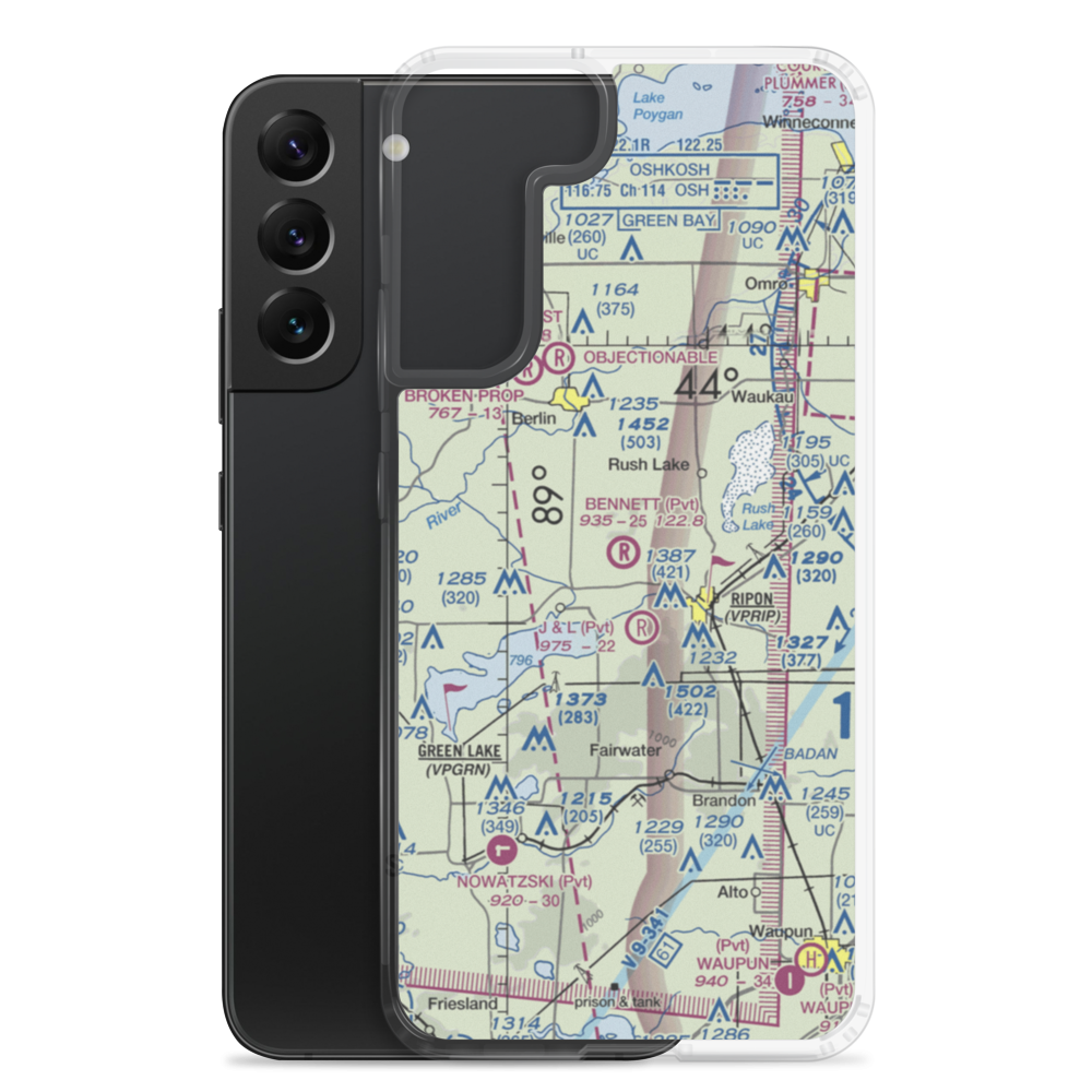 Bennet Field (WI67) VFR Sectional Samsung Case Samsung Galaxy S22 Plus model shown
