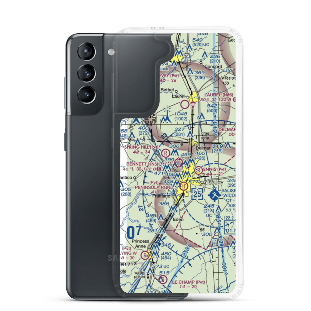 Bennett Airport (1N5) VFR Sectional Samsung Case Samsung Galaxy S21 model shown