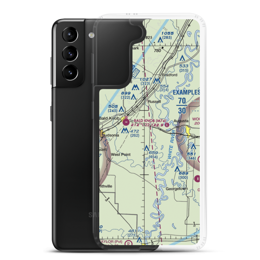 Bennetts Field (BENNETT) VFR Sectional Samsung Case Samsung Galaxy S21 Plus model shown
