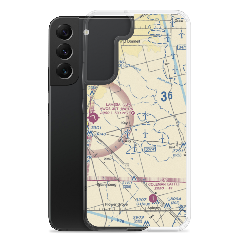 Benny White Flying Airport (XA77) VFR Sectional Samsung Case Samsung Galaxy S22 Plus model shown
