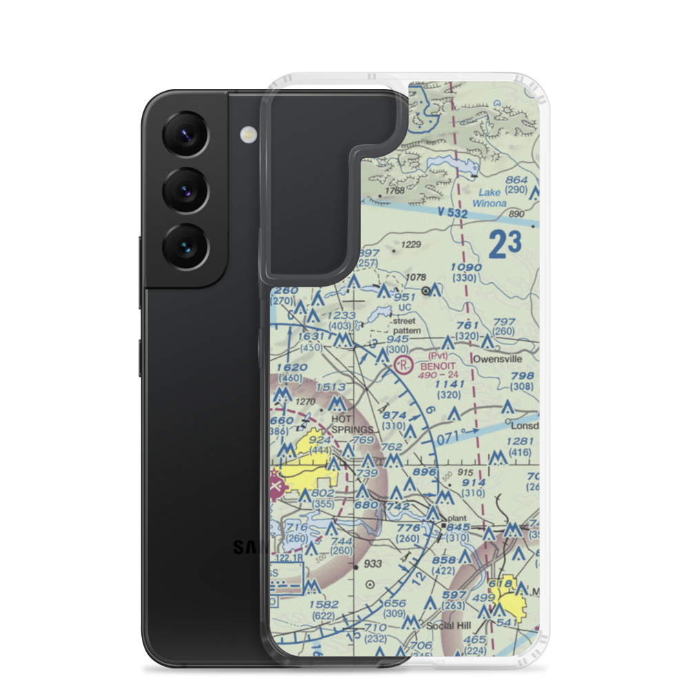 Benoit Airfield (77AR) VFR Sectional Samsung Case Samsung Galaxy S22 model shown