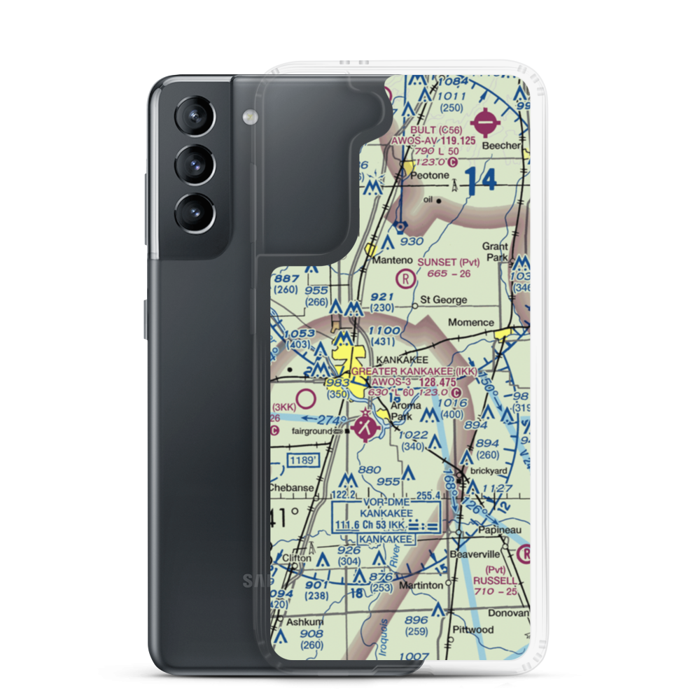 Benoit Airport (IL78) VFR Sectional Samsung Case Samsung Galaxy S21 model shown