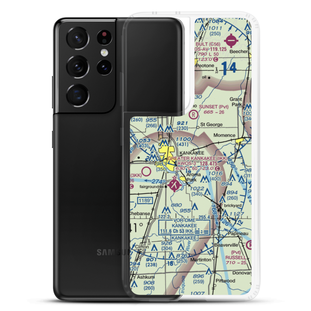 Benoit Airport (IL78) VFR Sectional Samsung Case Samsung Galaxy S21 Ultra model shown