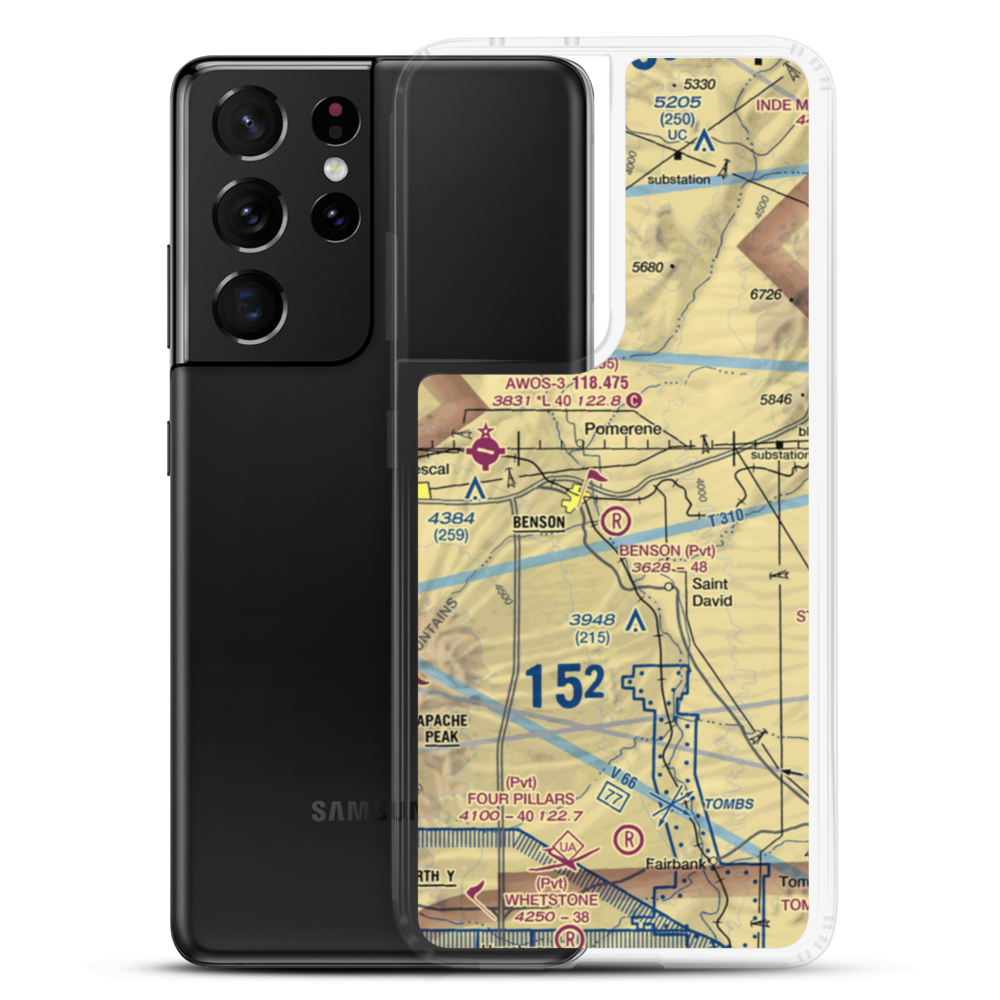 Benson Airport (31AZ) VFR Sectional Samsung Case Samsung Galaxy S21 Ultra model shown