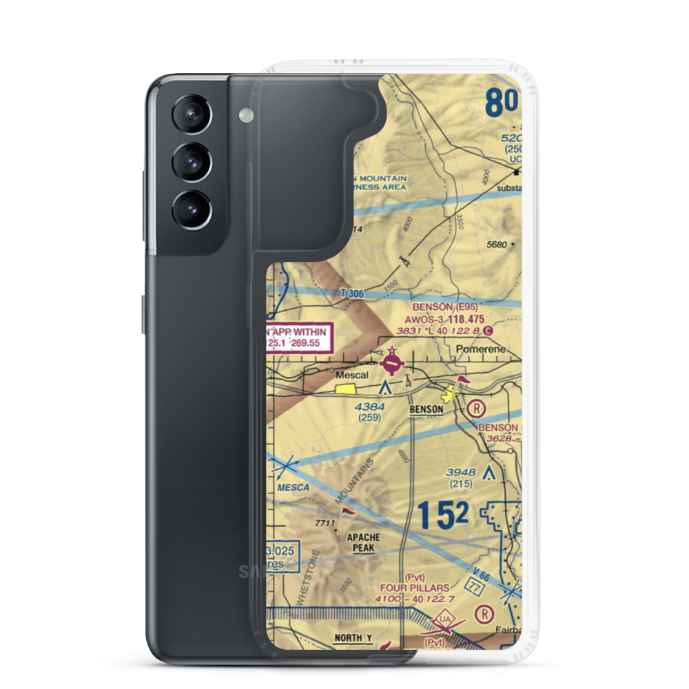 Benson Municipal Airport (E95) VFR Sectional Samsung Case Samsung Galaxy S21 model shown