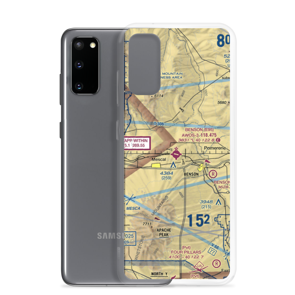 Benson Municipal Airport (E95) VFR Sectional Samsung Case Samsung Galaxy S20 model shown