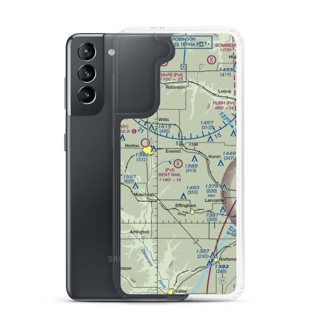 Bent Nail Ranch Airport (7KS4) VFR Sectional Samsung Case Samsung Galaxy S21 model shown