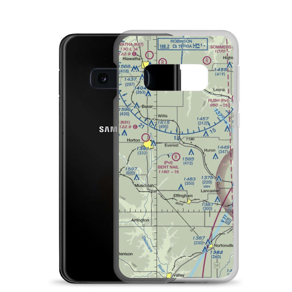 Bent Nail Ranch Airport (7KS4) VFR Sectional Samsung Case Samsung Galaxy S10e model shown