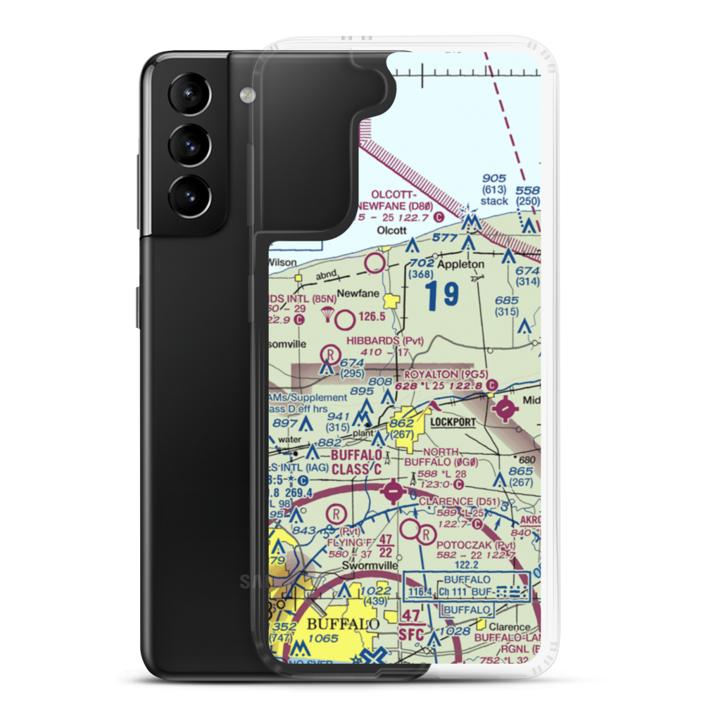 Bent-Wing Airport (59NY) VFR Sectional Samsung Case Samsung Galaxy S21 Plus model shown