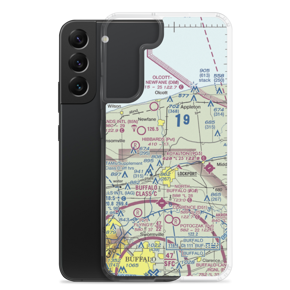 Bent-Wing Airport (59NY) VFR Sectional Samsung Case Samsung Galaxy S22 Plus model shown