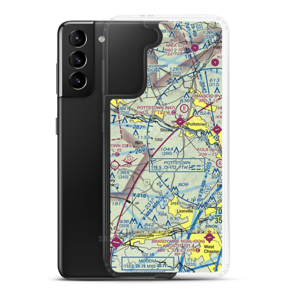 Bentley Airport (1PN0) VFR Sectional Samsung Case Samsung Galaxy S21 Plus model shown