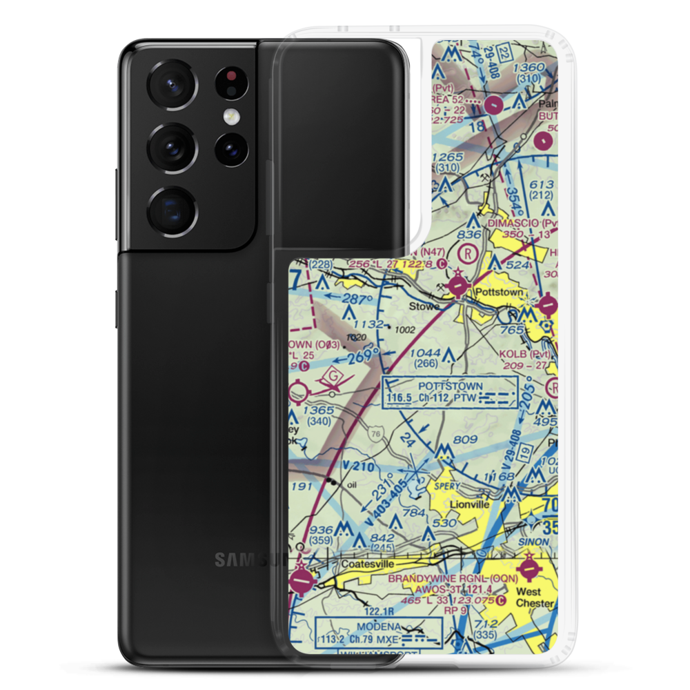 Bentley Airport (1PN0) VFR Sectional Samsung Case Samsung Galaxy S21 Ultra model shown