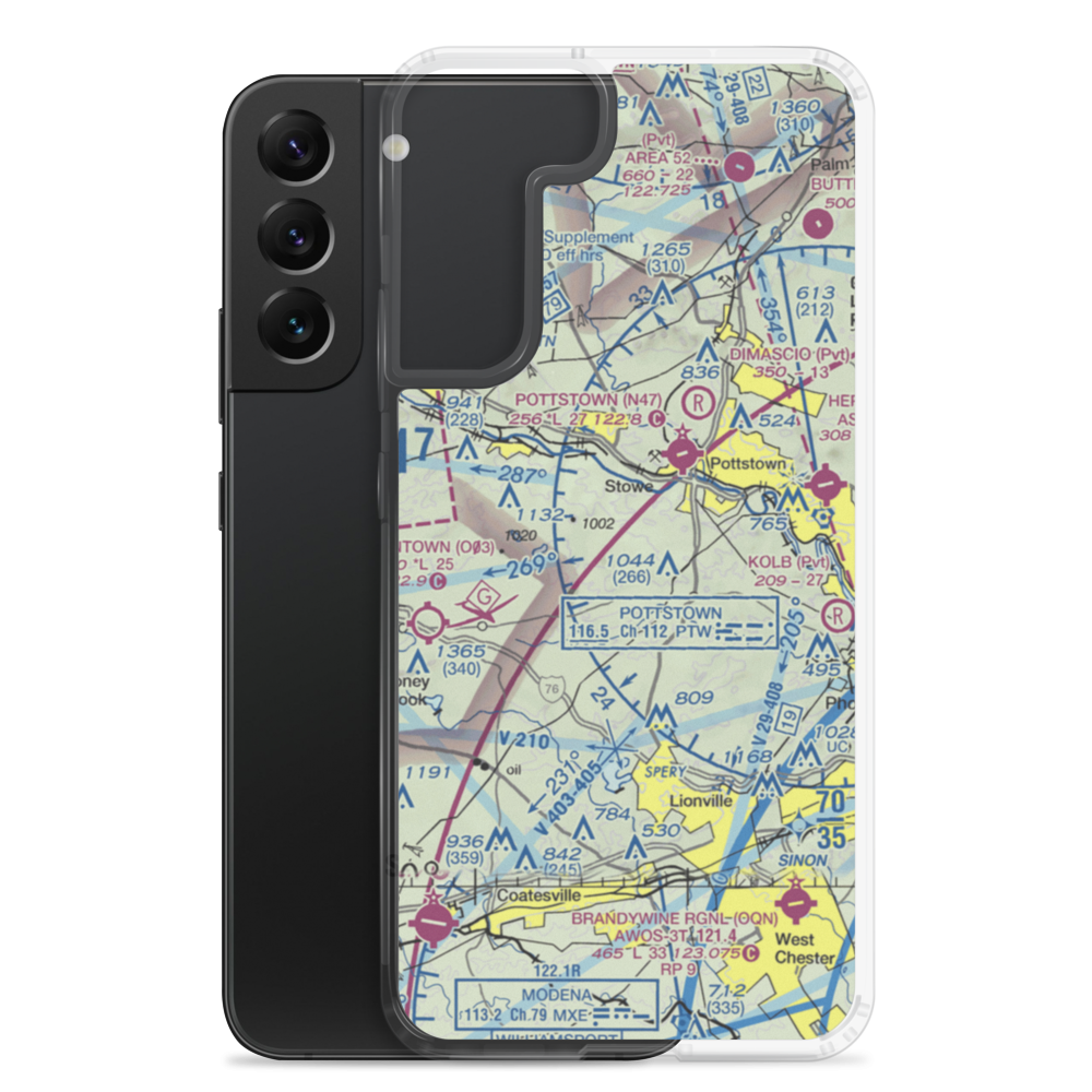 Bentley Airport (1PN0) VFR Sectional Samsung Case Samsung Galaxy S22 Plus model shown