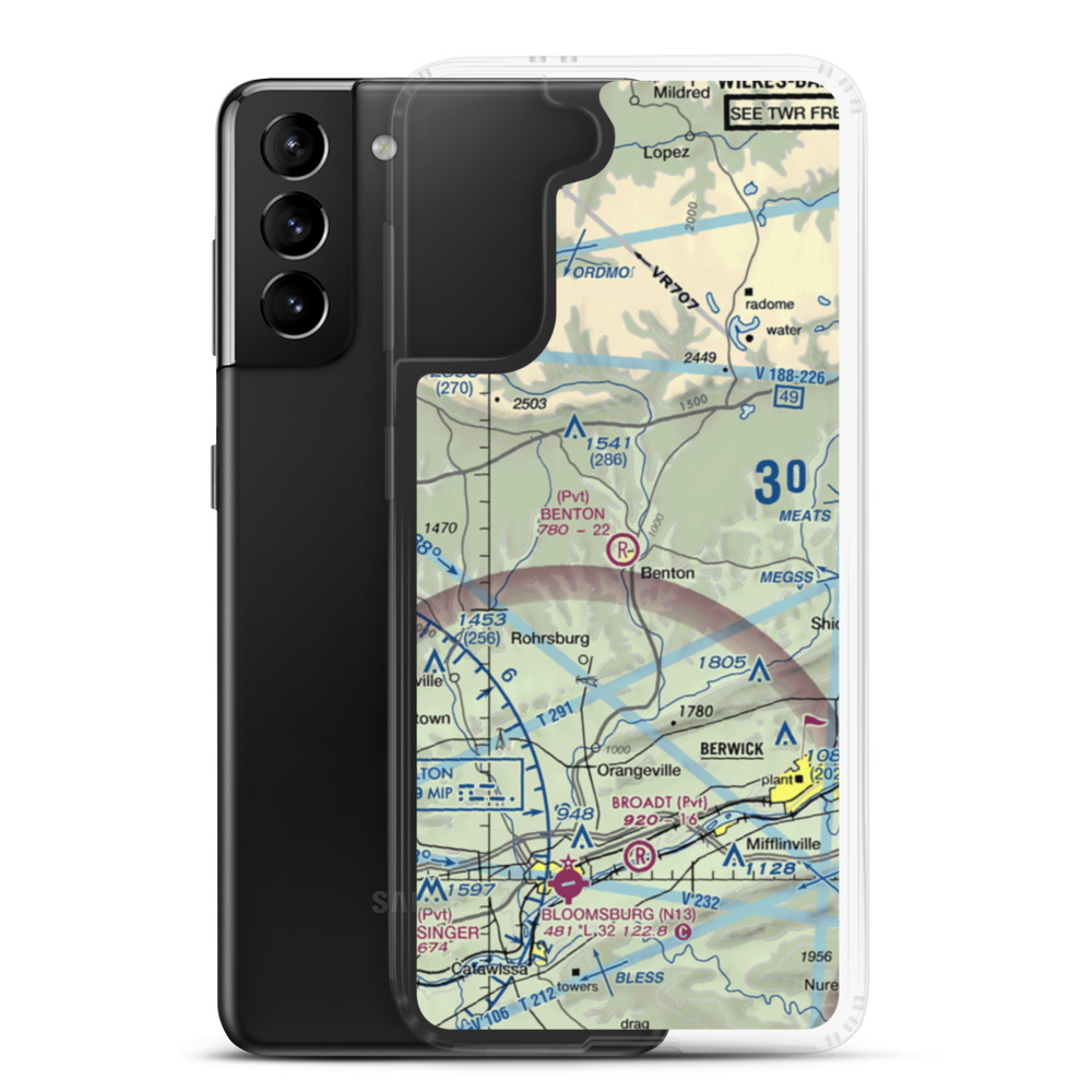 Benton Airport (PA40) VFR Sectional Samsung Case Samsung Galaxy S21 Plus model shown