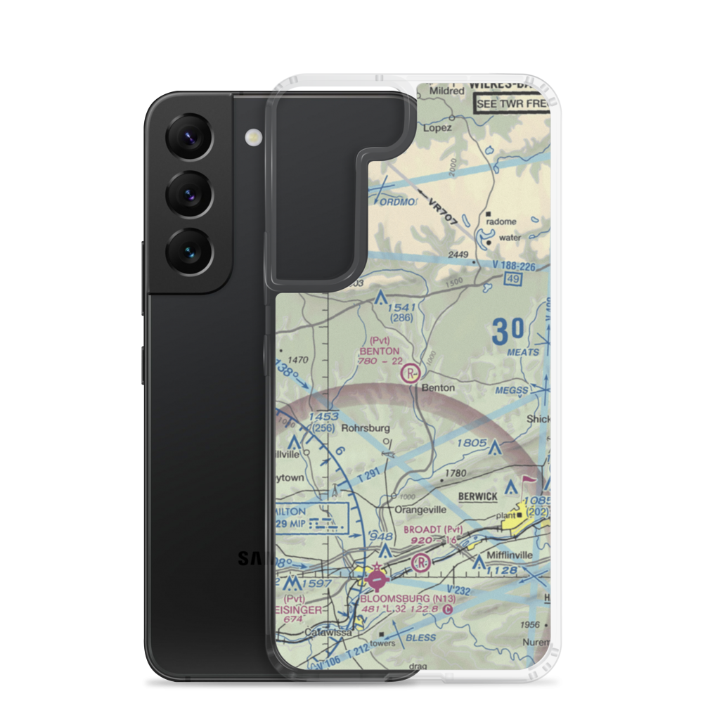 Benton Airport (PA40) VFR Sectional Samsung Case Samsung Galaxy S22 model shown