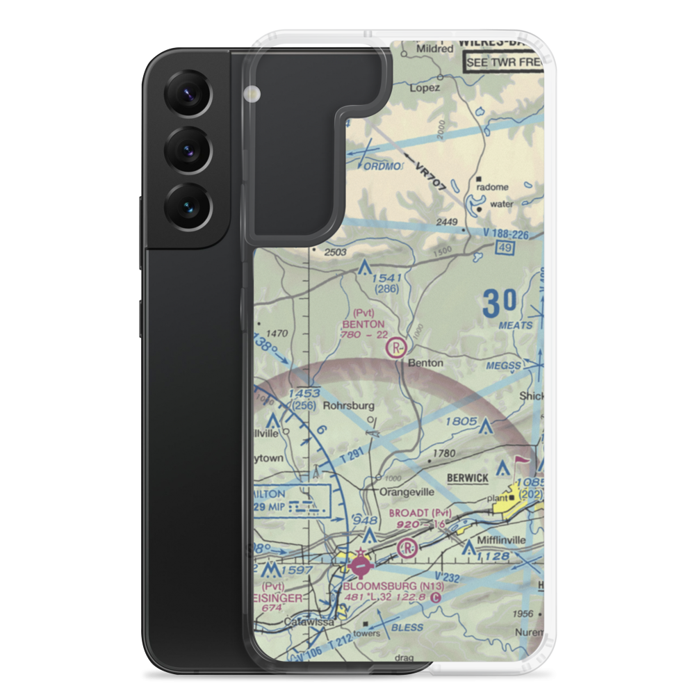 Benton Airport (PA40) VFR Sectional Samsung Case Samsung Galaxy S22 Plus model shown