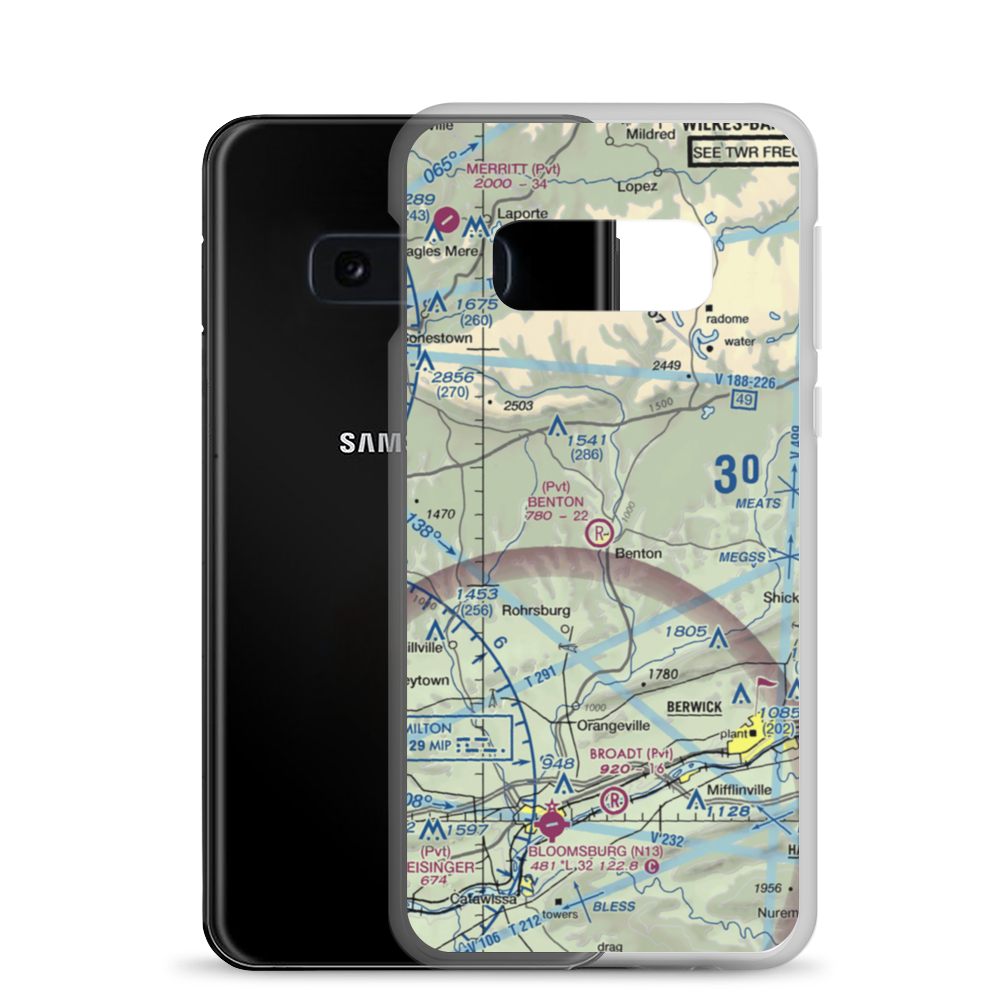Benton Airport (PA40) VFR Sectional Samsung Case Samsung Galaxy S10e model shown
