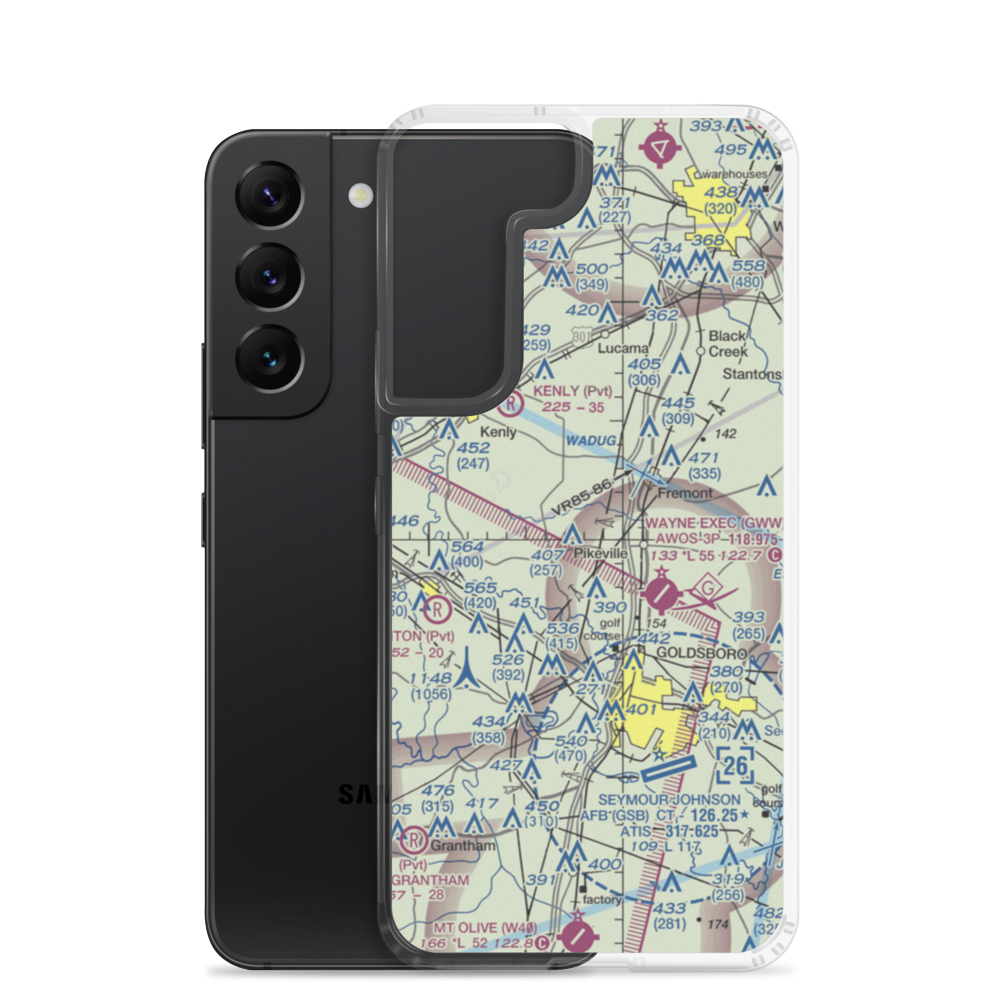 Benton's Airfield (NC36) VFR Sectional Samsung Case Samsung Galaxy S22 model shown