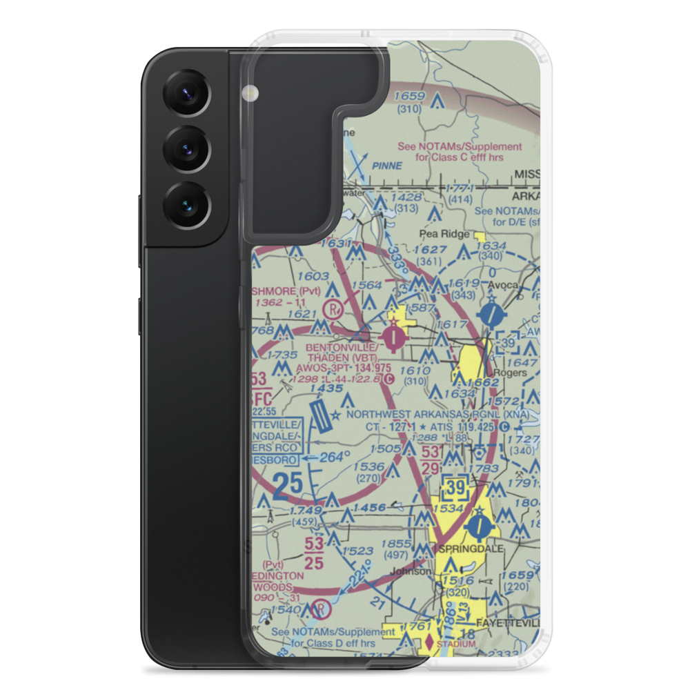 Bentonville Municipal-Louise M Thaden Field (VBT) VFR Sectional Samsung Case Samsung Galaxy S22 Plus model shown
