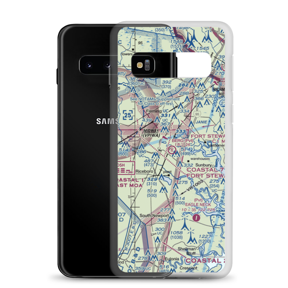 Berg Park Aerodrome (9GA2) VFR Sectional Samsung Case Samsung Galaxy S10 model shown