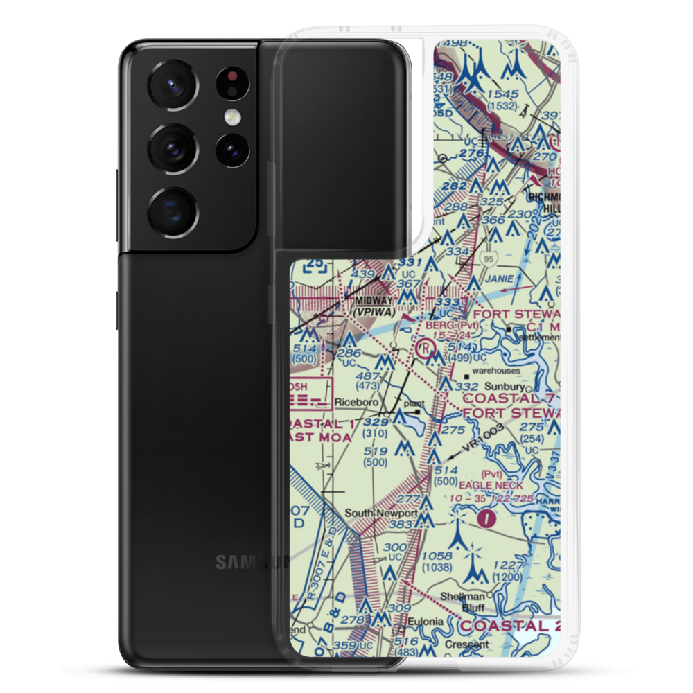 Berg Park Aerodrome (9GA2) VFR Sectional Samsung Case Samsung Galaxy S21 Ultra model shown