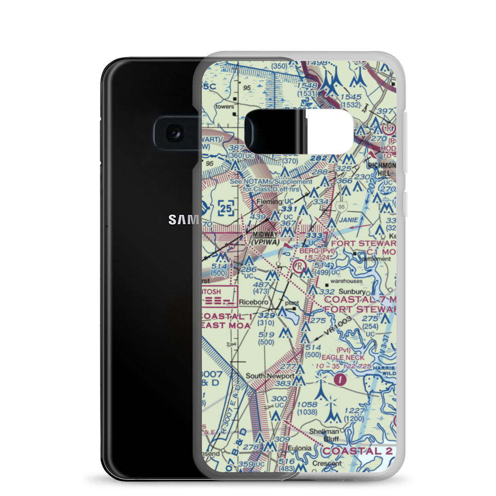 Berg Park Aerodrome (9GA2) VFR Sectional Samsung Case Samsung Galaxy S10e model shown