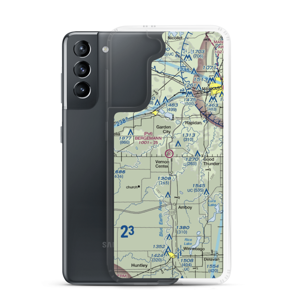 Bergemann Airport (24MN) VFR Sectional Samsung Case Samsung Galaxy S21 model shown