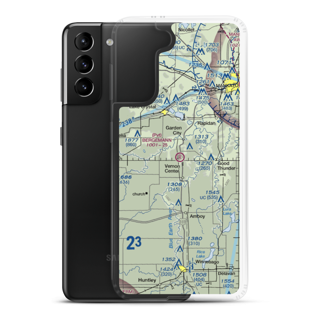 Bergemann Airport (24MN) VFR Sectional Samsung Case Samsung Galaxy S21 Plus model shown