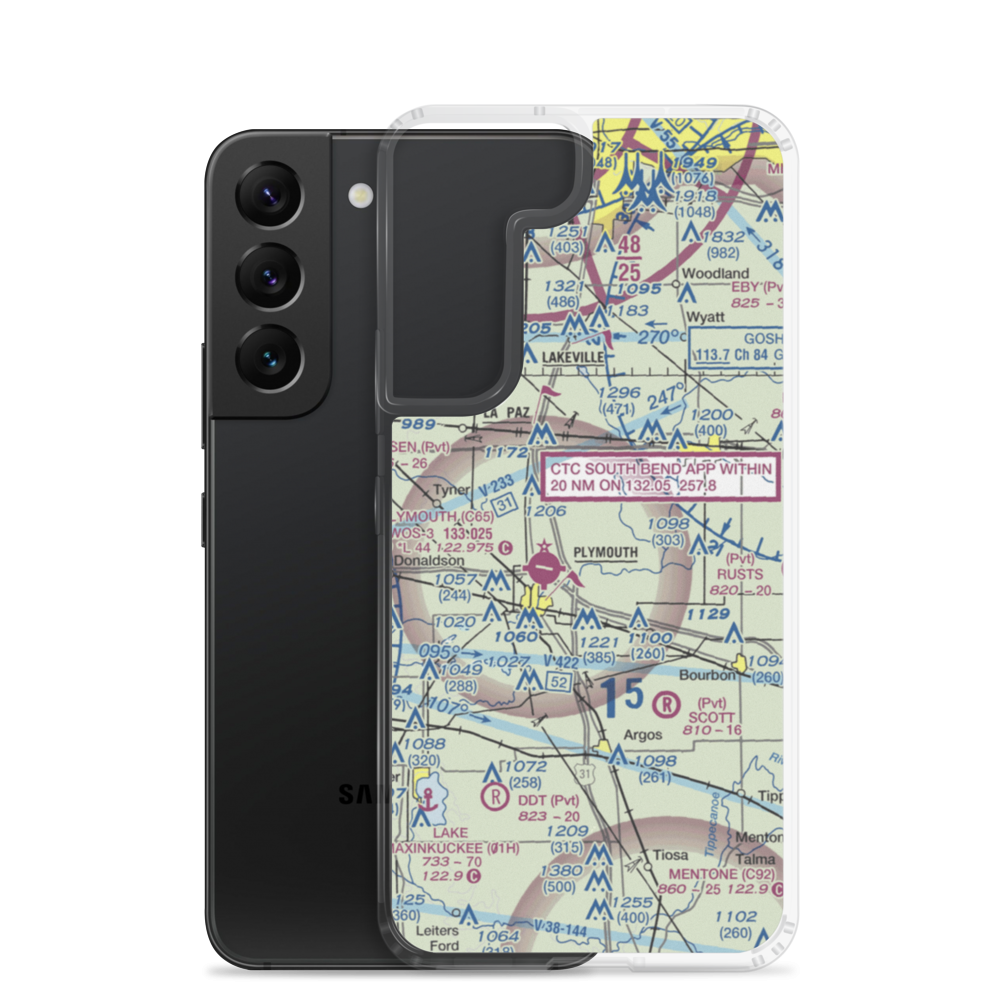 Berger Airport (II62) VFR Sectional Samsung Case Samsung Galaxy S22 model shown