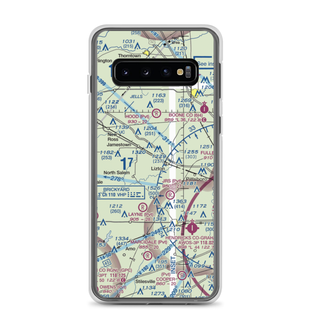 Bergs Airport (6II7) VFR Sectional Samsung Case Samsung Galaxy S10 model shown