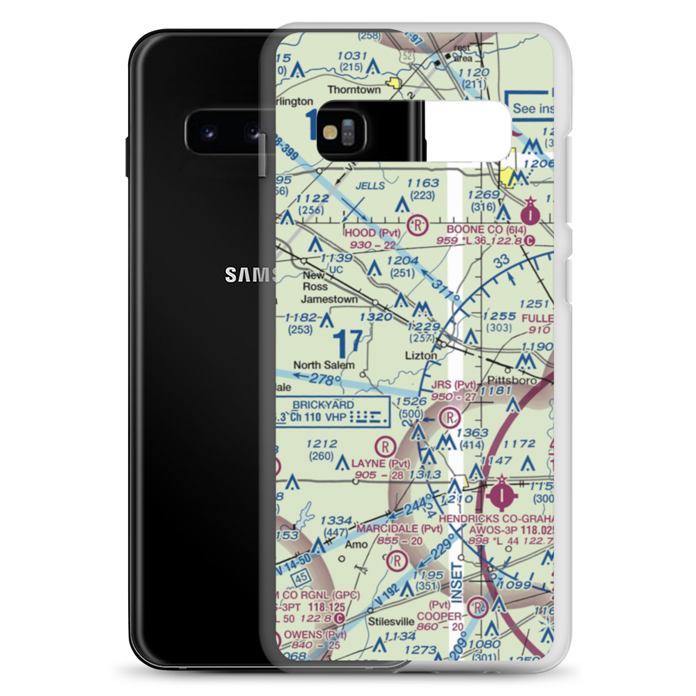 Bergs Airport (6II7) VFR Sectional Samsung Case Samsung Galaxy S10+ model shown
